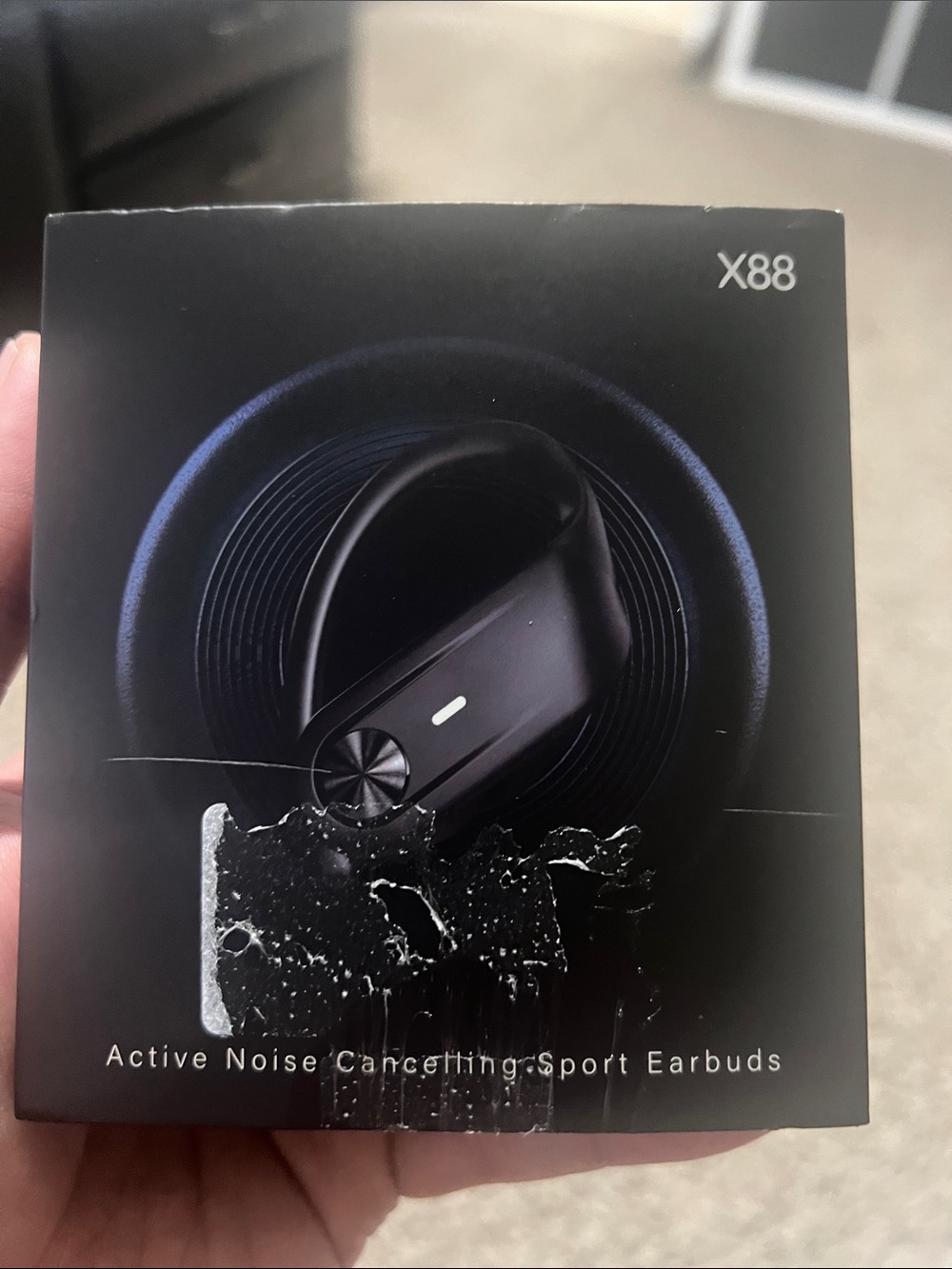 X88 Active Noise Cancelling Sport Earbuds - Black